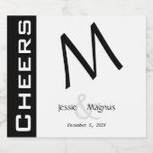 Schwarz und Weiß Schaumweinetikett (Einzelnes Label)