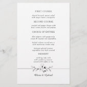 Schwarz und Weiß. Schönes botanisches Hochzeitsmen (Vorderseite)