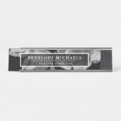 Schwarz und Weiß Schreibtischnamensplakette (Vorderseite )