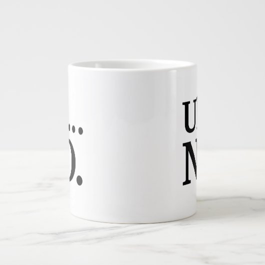 Schwarz und Weiß Script Äh ... NO Funny Sarcastic Jumbo-Tasse (Vorderseite)