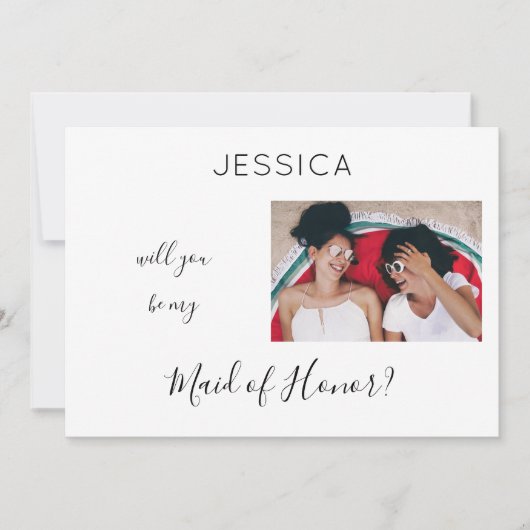 Schwarz und Weiß sein mein Foto Vorschlag H Einladung (Vorderseite)