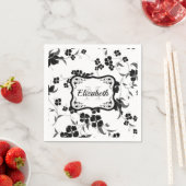 Schwarz und Weiß Serviette (Beispiel)