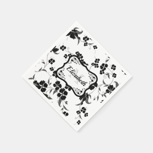 Schwarz und Weiß Serviette (Ecke)