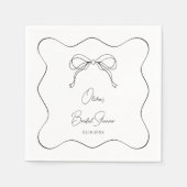 Schwarz und Weiß: Sie bindet das Brautparty des Kn Serviette (Vorderseite)