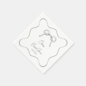 Schwarz und Weiß: Sie bindet das Brautparty des Kn Serviette (Ecke)