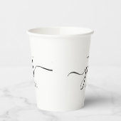 Schwarz und Weiß sie sagte ja Brautparty Pappbecher (Links)