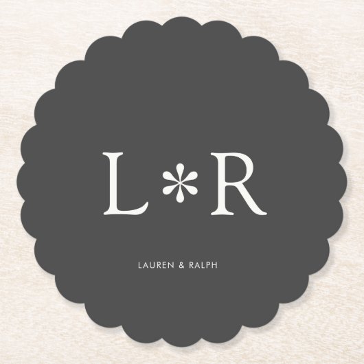 Schwarz und Weiß | Simple Chic Couple Untersetzer (Vorderseite)