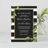 Schwarz und Weiß sind unsere Einladung für Hochzei (Stehend Vorderseite)