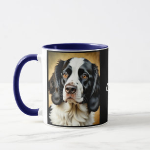 Schwarz und Weiß Springer Spaniel. Personalisiert Tasse
