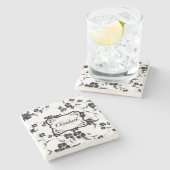 Schwarz und Weiß Steinuntersetzer (Seitenansicht)