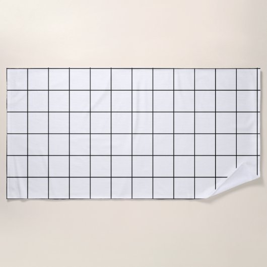 Schwarz und Weiß Strandtuch (Vorderseite)