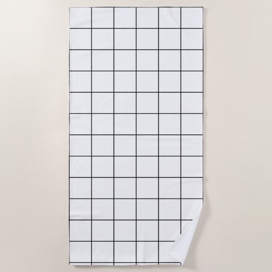 Schwarz und Weiß Strandtuch (Vorderseite)