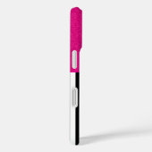 Schwarz und Weiß Streifen Rosa Glitzer Textur Case-Mate iPhone Hülle (Rückseite / Rechts)