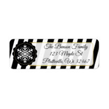 Schwarz und Weiß Streifen Schneeflocke Weihnachten