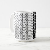 SCHWARZ UND WEISS STRICK Große Tasse (Vorderseite Links)