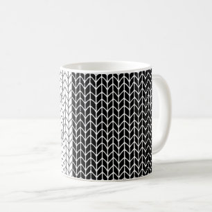 SCHWARZ UND WEISS STRICK Weiße Tasse