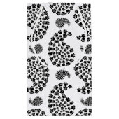 Schwarz und Weiß Tiny Paw Print Paisley Muster Kleine Geschenktüte (Rückseite)