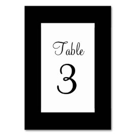 Schwarz und Weiß Tischnummer
