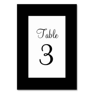 Schwarz und Weiß Tischnummer