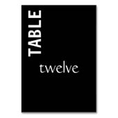 Schwarz und Weiß Tischnummer (Rückseite)