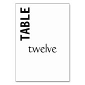 Schwarz und Weiß Tischnummer (Vorderseite)