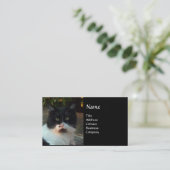 SCHWARZ UND WEISS TÜRKISCHER KATZPIERO VISITENKARTE (Stehend Vorderseite)