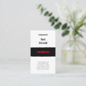 Schwarz und Weiß und Rot Visitenkarte (Stehend Vorderseite)