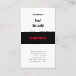 Schwarz und Weiß und Rot Visitenkarte
