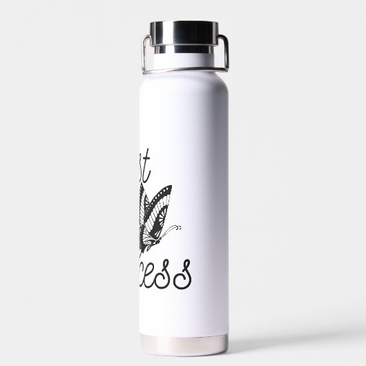 Schwarz und Weiß vertrauen dem Schmetterling des P Trinkflasche (Rückseite)