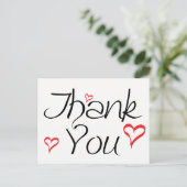 Schwarz und Weiß Vielen Dank, dass Sie die rote Li Postkarte (Stehend Vorderseite)