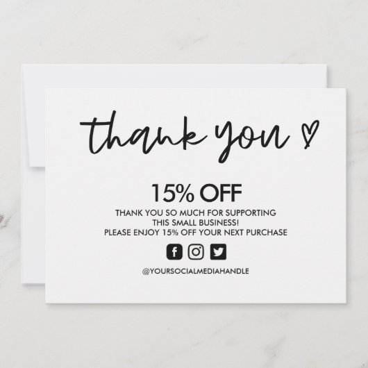 Schwarz und Weiß Vielen Dank für die Einfügung von Einladung (Vorderseite)