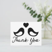 Schwarz und Weiß Vielen Dank für Ihre Liebe & Herz Postkarte (Stehend Vorderseite)