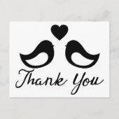 Schwarz und Weiß Vielen Dank für Ihre Liebe & Herz Postkarte (Vorderseite)