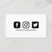 Schwarz und Weiß Vielen Dank Herz Visitenkarte (Rückseite)