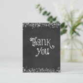 Schwarz und Weiß Vielen Dank Postkarte (Stehend Vorderseite)