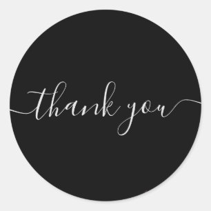 Schwarz und Weiß Vielen Dank Runder Aufkleber