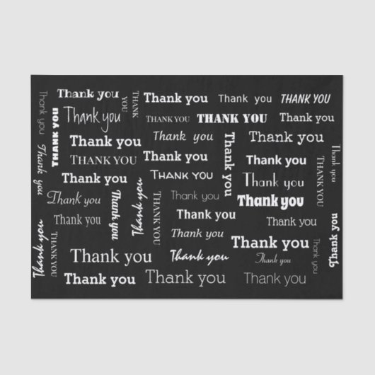 Schwarz und Weiß Vielen Dank Seidenpapier (Vorderseite)