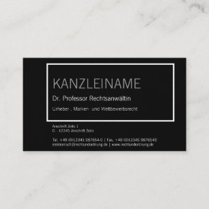 schwarz und weiß visitenkarte