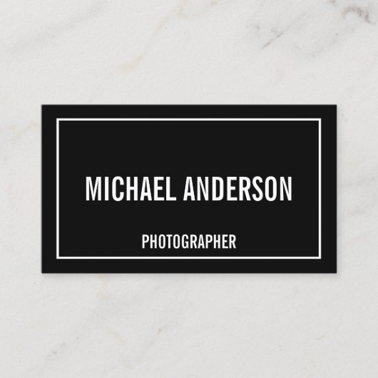 Schwarz und Weiß Visitenkarte (Vorderseite)