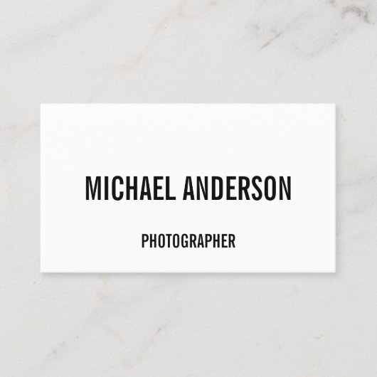 Schwarz und Weiß Visitenkarte (Vorderseite)