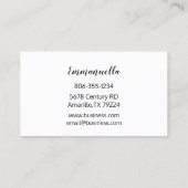 Schwarz und Weiß Visitenkarte (Rückseite)