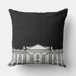 Schwarz und Weiß Washington DC Whitehouse Kissen