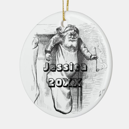 Schwarz und Weiß Weihnachten und Weihnachten Keram Keramik Ornament (Links)