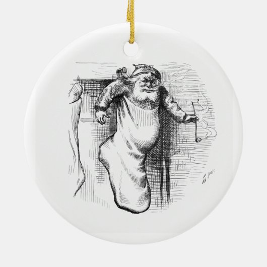 Schwarz und Weiß Weihnachten und Weihnachten Keram Keramik Ornament (Hinten)