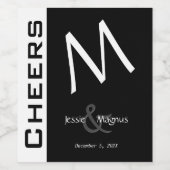 Schwarz und Weiß Weinetikett (Einzelnes Label)