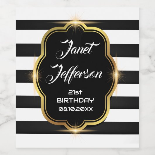 Schwarz und Weiß Weinetikett (Einzelnes Label)