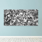 SCHWARZ UND WEISS XII - Aktionsgemälde - Abstrakt- Leinwanddruck (Insitu (Holzboden))