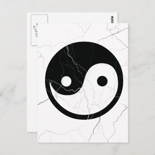 Schwarz und Weiß Yin und Yang Postkarte (Vorne/Hinten)