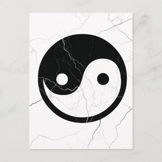 Schwarz und Weiß Yin und Yang Postkarte (Vorderseite)