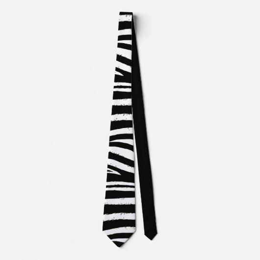 Schwarz und Weiß Zebra Neck Tie Krawatte (Vorderseite)